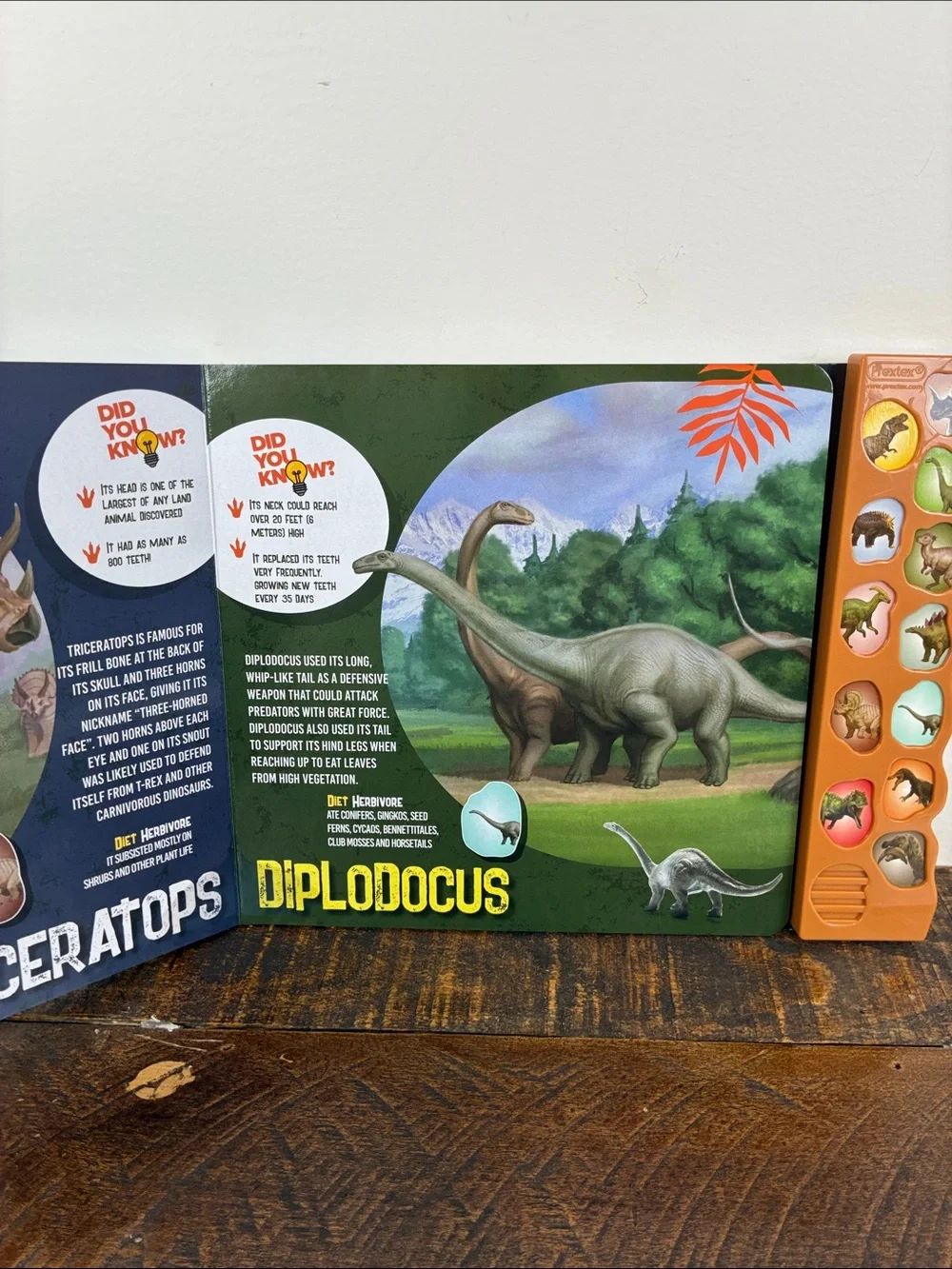 Book of Dinosaurs Prextex Sound Panel Kids Book Habits Hardback Educational